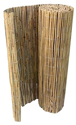 All4All Schilfrohrmatte Sichtschutzmatte mit verwobenem verzinktem Draht + 10 STK Kabelbinder Sichtschutz Schilfmatte Windschutz (160x600cm)
