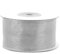Organzaband 38mm x 25m Rolle - FARBAUSWAHL in 3/6/12/25/38mm - transparent, farbecht & waschbar - Schleifenband für Hochzeit - Geschenkband zum Verpacken Dekorieren Basteln - Silber Grau 012H