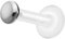 PIERCINGLINE PTFE Labret mit Gewinde TITAN AUFSATZ SCHRAUBDISC FLACH Piercing Lippe Nase Ohr Helix Tragus Medusa Silberfarben 3 mm Disc 1,2 x 5 mm