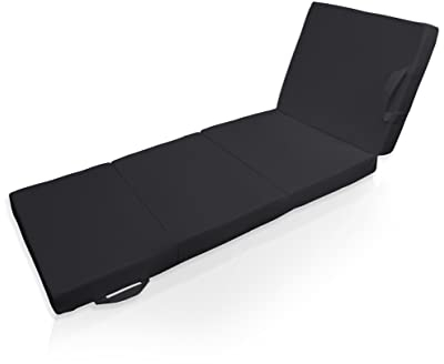 Home-Vision Klappmatratze, Gästematratze, 4-teilige Faltmatratze, Faltbare Matratze Reisebett Tragbares Gästebett & Campingbett Kollektion Kier (AG Schwarz, 195x70x8cm, 1 Stück)