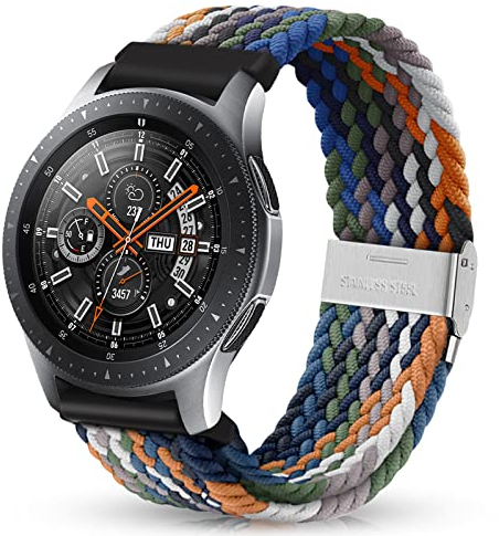 HUZU Armband für Samsung Galaxy Watch 3 45mm, 22mm Nylon Geflochtenes Uhrenarmband für Samsung Galaxy Watch 46mm/Gear S3 Frontier/Classic, Einstellbares Ersatz band für Huawei GT 46mm