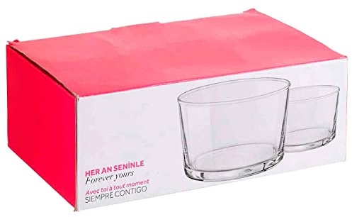 Tradineur - Caja de 12 Vasos Modelo Bodega Mini - 23 cl - Fabricado en Vidrio Resistente - Apto para lavavajillas - 12 Uds Totales