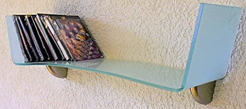 Dekoleidenschaft CLARO S Glasregal CLARO S Swing Cracker 80x20 cm satiniert aus 8mm starkem ESG, inkl. Alu Wandhalterung, Wandregal, Wandboard