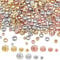 BENECREAT 192Pcs 4-Size Real 18K Gold Plated Spacer Beads, Rose Gold, Silver Round Metal Beads for Necklaces, Bracelets and Jewelry Making, 16Pcs/Style