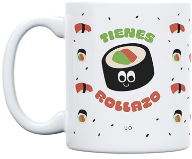 UO Taza de regalo con mensaje Tienes rollazo, regalo para amigas, regalo para amigos, regalo original de Navidad, regalo amigo invisible original, 350 ml, Cerámica