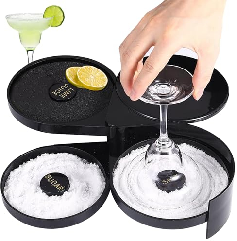 1 Box 3 Tier Bar Margarita Salz Rimmer,Glas Rimmer, Cocktail zubehör,Barkeeper Tool, Salt Box Spice Container,Salz Rimmer für Margarita und Cocktail