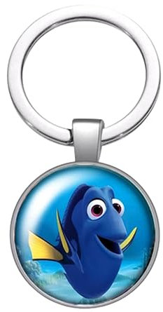 World Turtle Clownfish Marlins Schlüsselanhänger, modisch, niedlich, Findet Nemo Art, Kristall, Foto-Anhänger, silber, 33W