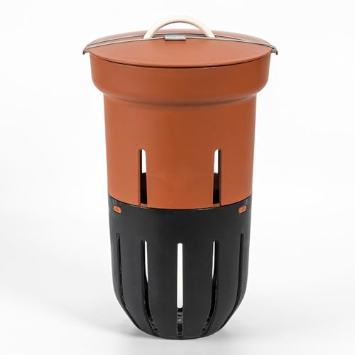 Urbalive Lombricomposteur 12L - pour Le lit Surélevé de Jardin - Bac à Compost pour Déchets Organiques - Sceau Extérieur avec Couvercle- en Plastique Recyclé, Terre Cuite