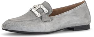 Gabor Damen Slipper, Frauen Slip On,Businessschuhe,Mokassins,Halbschuhe,Slides,Schlupfschuhe,schluepfschuhe,Loafer,Stone (Silber),40.5 EU / 7 UK