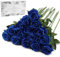 Tifuly Blue Fake Roses Artificial Flowers - 16 Pcs Fake Artificial Blue Roses Silk Flowers with Stems for Home Wedding Hotel Office Centerpiece Decor