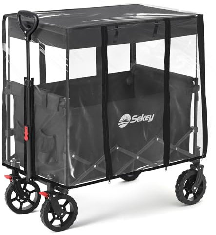 Sekey Bollerwagen Regenschutz für Bollerwagen Faltbar mit Dach, Bollerwagen Zubehör Regenabdeckung aus Hochwertigem Eva-Material, 75 * 50 * 65 cm【Bollerwagen Nicht enthalten】