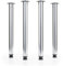 ATM® Lot de 4 pieds de table en métal chromé - Diamètre 60 mm - Hauteur : 710 mm - Pieds de meubles réglables - Pieds de table 74,5 cm de haut - Pieds de bureau