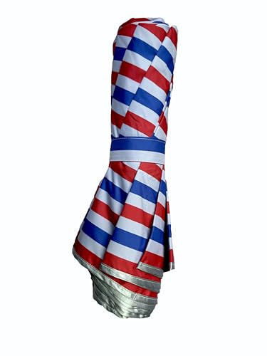 ECLIPSE - Sombrilla de playa plegable, perfecto para viaje, moto, mochila.. 1KG, 39CM cerrado -134 Ø, UPF30 (Azul, blanco y rojo)
