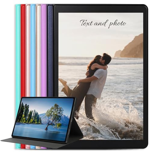 Sunrive Personalisierte hülle kompatibel mit Samsung Galaxy Tab A7 10.4 2020/2022,Buch-Flip Hüllen mit Flexibel Weiche TPU Rückseite Abdeckung,Etui mit Eigenem Foto Name Bild Text