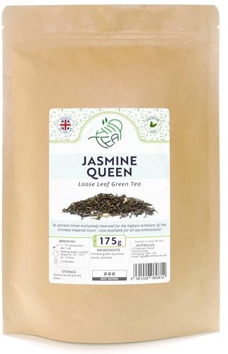Jasmine Queen Premium Loose Leaf Green Tea With Jasmine – Low Caffeine Imperial Chinese Tea – Relaxing & Calming (175g)