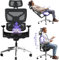 MELOKEA Heavy Duty 440LBS 200kg XXL Ergonomic Office Gaming Chair with Backrest Height Adjustable and 4D Magic Arm, Adjustable Seat Depth | Auto-chasing Lumbar, High Back Computer Desk Chair Big&Tall