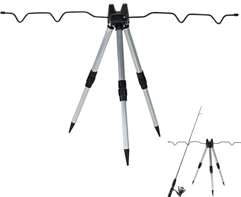 BEAHING Asta di Pesca Tripode Stand Pieghevole Anti-russso Non Slip telescopici Portatile in Alluminio Porta in Lega di Lega Esterna Resto per molo per molo a Terra della Spiaggia di Mare