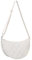 Halbmond Crossbody Bag Damen Umhängetasche Mittelgroß Nylon Gesteppte Tasche Damen Puffer Bag Hobo Shopper Tasche Schultertasche mit Verstellbarem Schultergurt für Uni Arbeit Reisen Alltag (Weiß)