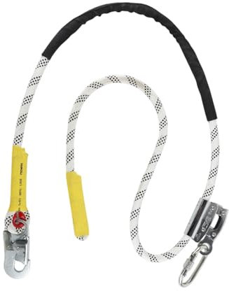 Colcolo Arborist Positioning Lanyard Adjustable Fall Arrest Rope with Carbon Steel Snap Hook for Outdoor Fence Protection Gear, 3 Meters