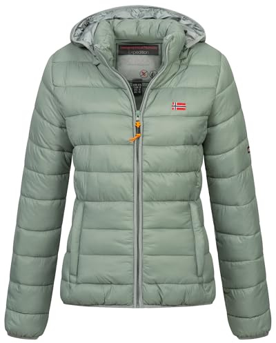 Geographical Norway Winter Jacke Steppjacke Parka Kapuzenjacke Outdoor Leicht und warm, Farbe:ALMOND, Größe:L (40)