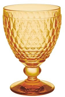Villeroy & Boch Boston Saffron Red Wine Goblet, Set of 4, 10 ozs, Crystal Glass, Made in Germany