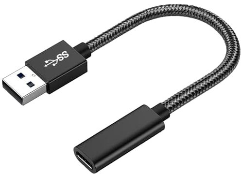 Cable Adaptador USB C Hembra a USB A Macho 10 Gbps, Adaptador Cable USBA a Tipo C Transferencia 0.15m, Conversor Cargador USB 3.2 para Smartphone, Tablet, PC, Hub, Discos Duros y Más