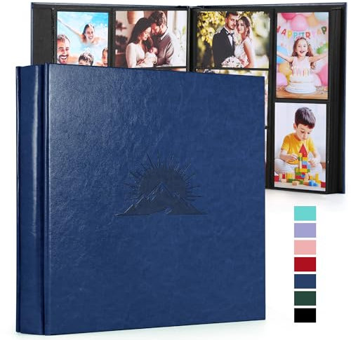 DazSpirit Álbum de fotos de 10 x 15 cm, 600 fotos, álbum de fotos con funda de piel y relieve elegante, gran libro de fotos clásico para pegar para boda, aniversario, bebé y familia