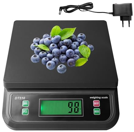 Digitale Küchenwaage: bis 30kg waage küche mit LCD Display, Tara Funktion und und PCS zählwaage, Paketwaage, Briefwaage, Lebensmittelwaage für Geschäften, Küchen, Haus, Lager