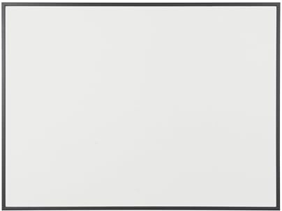 Bi-Office Non-Magnetic Whiteboard, 120 x 90 cm, Dry-Wipe Surface, Black MDF Frame