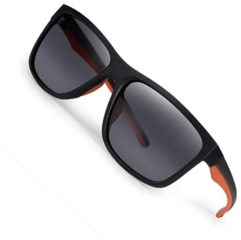 Fox Collection Sonnenbrille - Polarisationsbrille, Modell:Black Orange Shades - Grey Lens