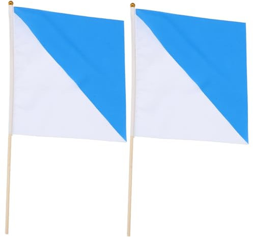 TOYANDONA 2 Piezas Banderas Miniatura Mano de Bandera de Señalización Azul y Blanca para Decoraciones de Fiestas para Actividades al Aire y