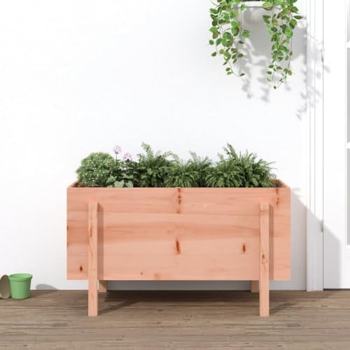 HaoChrymec Hochbeet with Massivholz Douglasie, Dekorativ, Viel Platz für Pflanzen, Hochbeete für Garten, Balkon Pflanzkasten Balkon, 101x50x57 cm