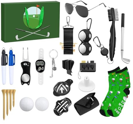 Golf Adventskalender 2025, 24 Tage Weihnachts Countdown Kalender mit Golf Zubehör Set, Herren Adventskalender, tragbares Golfs Werkzeug-Set für Vater, Ehemann oder Freund