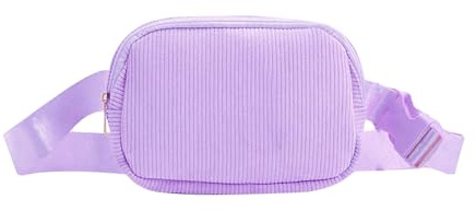 Hernin Bauchtasche Damen Gürteltasche Herren Cord Brustbeutel mit verstellbarem Riemen Bauchtasche Mode Crossbody Bag Mode Hüfttaschen für Laufen Reisen Wandern (Violett)