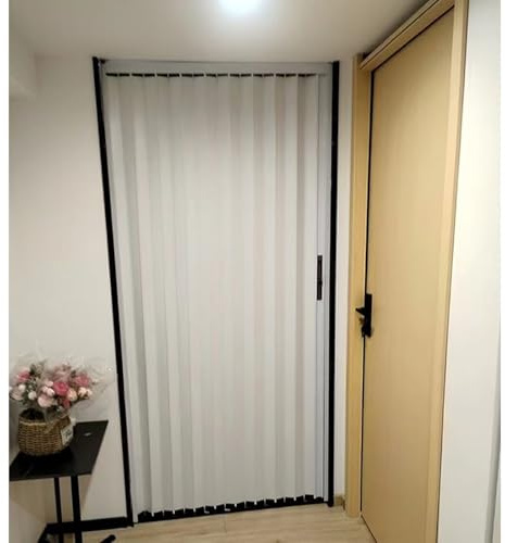 Porta A Libro Bianca Porte A Soffietto Interne In Alluminio A Soffietto, Altezza 180 190 200 210 Cm, Porta A Libro Scorrevole Invisibile Per Bar/Mansarda(60x190cm)