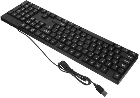 Hemobllo Keyboard Material Design Abs with 104 for Play and Keys Plug Compact Wired USB Maximum Productivity in Office Home and Work Environments