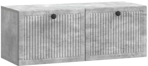 SKTQYQO Meuble TV suspendu gris béton 78,5 x 31 x 30 cm | Bois d'ingénierie, grand espace de rangement, design moderne, montage mural facile