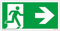Schild Notausgang | extra langnachleuchtend | PVC selbstklebend 297x148mm | gemäß ASR A1.3 DIN 7010 DIN 67510 | Notausgangsschild Pfeil rechts | Fluchtwegschild Rettungsweg | Dreifke® extra 160