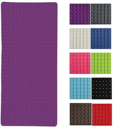 MSV Premium Duschmatte Badematte Badewannenmatte Badewanneneinlage antibakteriell rutschfest mit Saugnäpfen - Violett - ca. 36 x 76 cm - duftet nach Rosen - waschbar bei 60° Grad