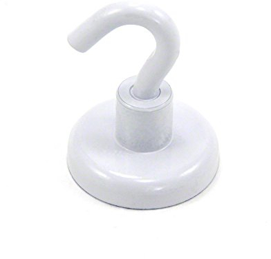 Weiß Gestrichener Neodym -Hakenmagnet Mit M6 -Haken zum Aufhängen, Halten Oder Anzeigen Von Gegenständen - 32mm - 36,4kg Zug - Pack Von 40