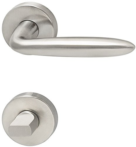 Drückergarnitur VERONESE - auf Rosette, WC, 38 - 45, Edelstahl matt