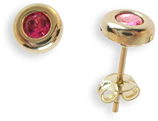 Ohrstecker Paar 14 Karat Gold 585 mit Rubin Durchmesser 3mm (Art. 811170)