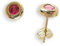 Ohrstecker Paar 14 Karat Gold 585 mit Rubin Durchmesser 3mm (Art. 811170)
