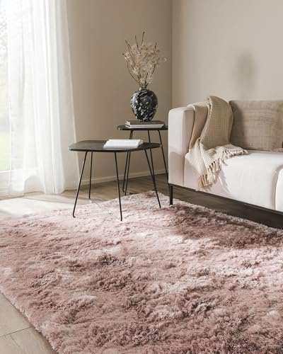benuta Nest Hochflorteppich Whisper - Rosa 140x200 cm - Kuschelig Weicher Teppich für Schlaf- und Wohnzimmer - Pflegeleicht - Fußbodenheizung Geeignet