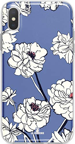 LA COQUERIE Coque Samsung Galaxy A5 2017 Fleur Fond Bleu Silicone à Motif. Housse DE PROTÉCTION pour TÉLÉPHONE. FABRIQUÉ en France pour Smartphone