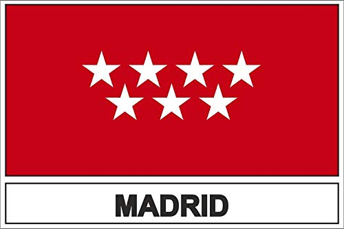 Akachafactory Sticker Aufkleber Flaggen Flagge Fahne Madrid