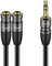 J&D 3,5 mm to 2x 3,5 mm Câble, Durable Coquille de Cuivre Heavy Duty 3,5mm 1/8 Pouce TRS Mâle vers 2 x 3,5mm 1/8 Pouce TRS Femelle Adaptateur audio stéréo Y Splitter Câble, 0.2 Meter