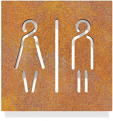 Vintage WC-Schild - selbstklebend - Retro Design Toiletten-Schild C-02-R