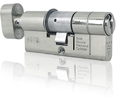 UAP Thumb Turn Euro Cylinder Lock - 3* Kitemarked Euro Cylinder - Door Barrel Lock with 5 Keys Suitable for All Doors - Anti-Snap, Bump, Drill (80mm 40/40) (Polished Chrome)