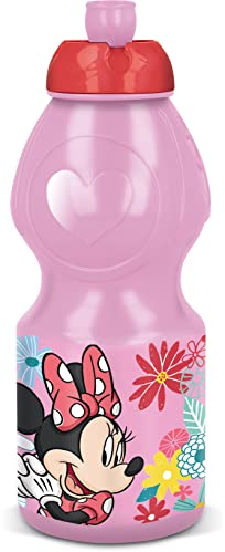 ALMACENESADAN Bouteille sport multicolore, produit en plastique réutilisable, sans BPA, capacité 400 ml (Disney Minnie Mouse)